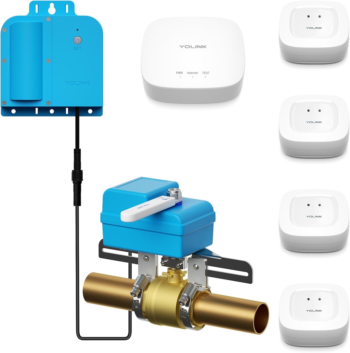 YoLink Smart Water Leak Detection & Shutoff Kit