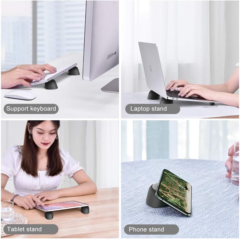 Magnetic Mini Laptop Riser, Cooling Stand for Travel Office Cafe | 2 in 1 Two Sizes, Portable Ergonomic Keyboard Feet Riser, Desktop Pads for 10-15.6" Mac HP Dell