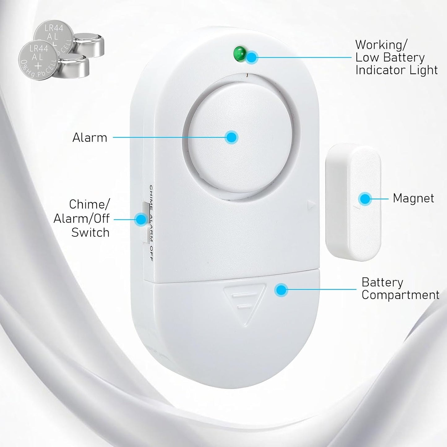 Window Alarm Sensors,120DB Door Alarms for Kids Safety, Door Chime, Burglar Alarm-Window Alarms for Home