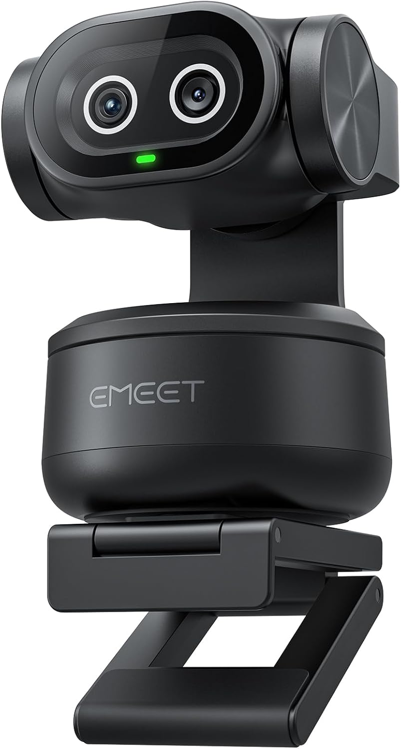 EMEET PIXY Dual-Camera AI-Powered PTZ Camera 4K, AI Tracking | PDAF&AI Autofocus 0.2s, 1/2.55'' Sony Sensor, 3 Mics, Presets, 4K Webcam for Streaming and OBS/Twitch/Switch 2 Compatible