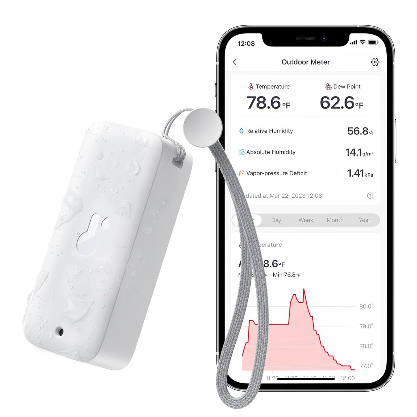 SwitchBot IP65 Indoor Outdoor Hygrometer Thermometer Wireless 3Packs, 394ft Bluetooth Range, Refrigerator Thermometer, Dewpoint/VPD/Absolute Humidity Sensor, 2-Year Battery Life, Free Data Storage