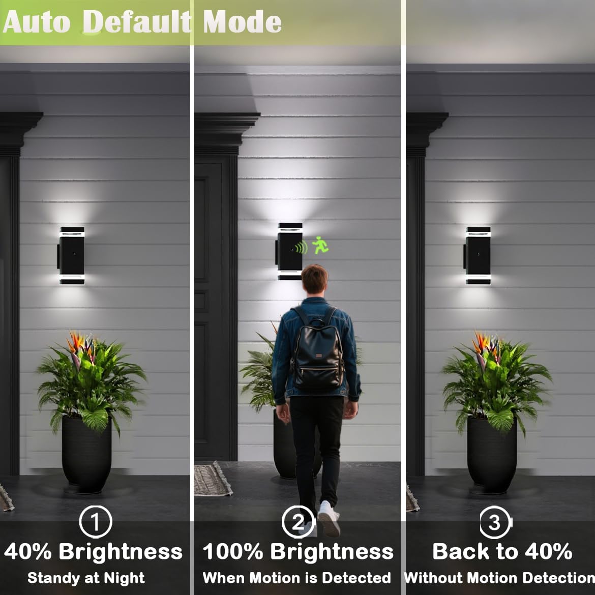 rosykite Motion Sensor Outdoor Wall Lights, Dusk to Dawn Up Down LED