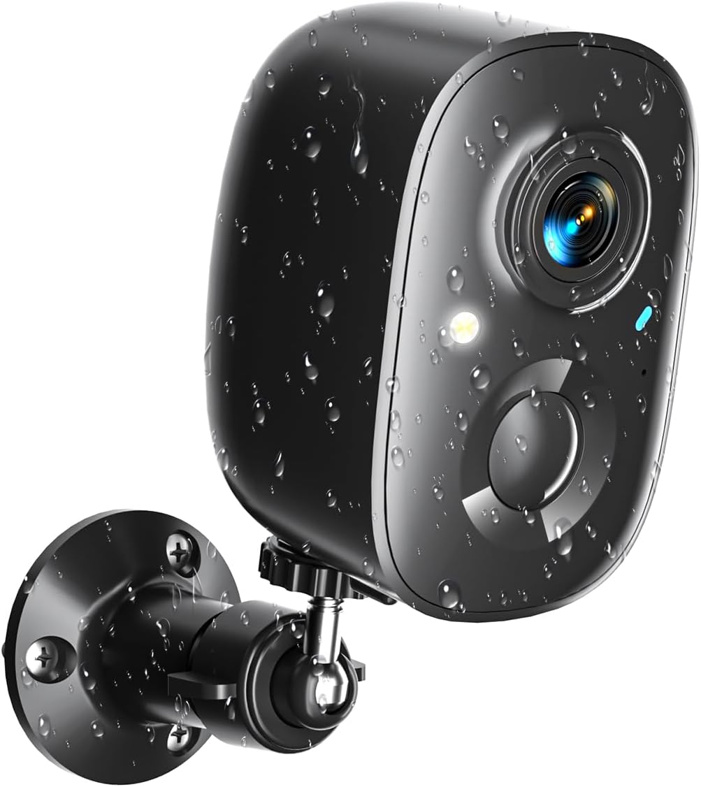 Security Cameras Wireless Outdoor 2K WiFi Wireless Camera Battery Powered for Home Security Indoor,AI Motion Detection,Color Night Vision,Spotlight,Siren Alarm