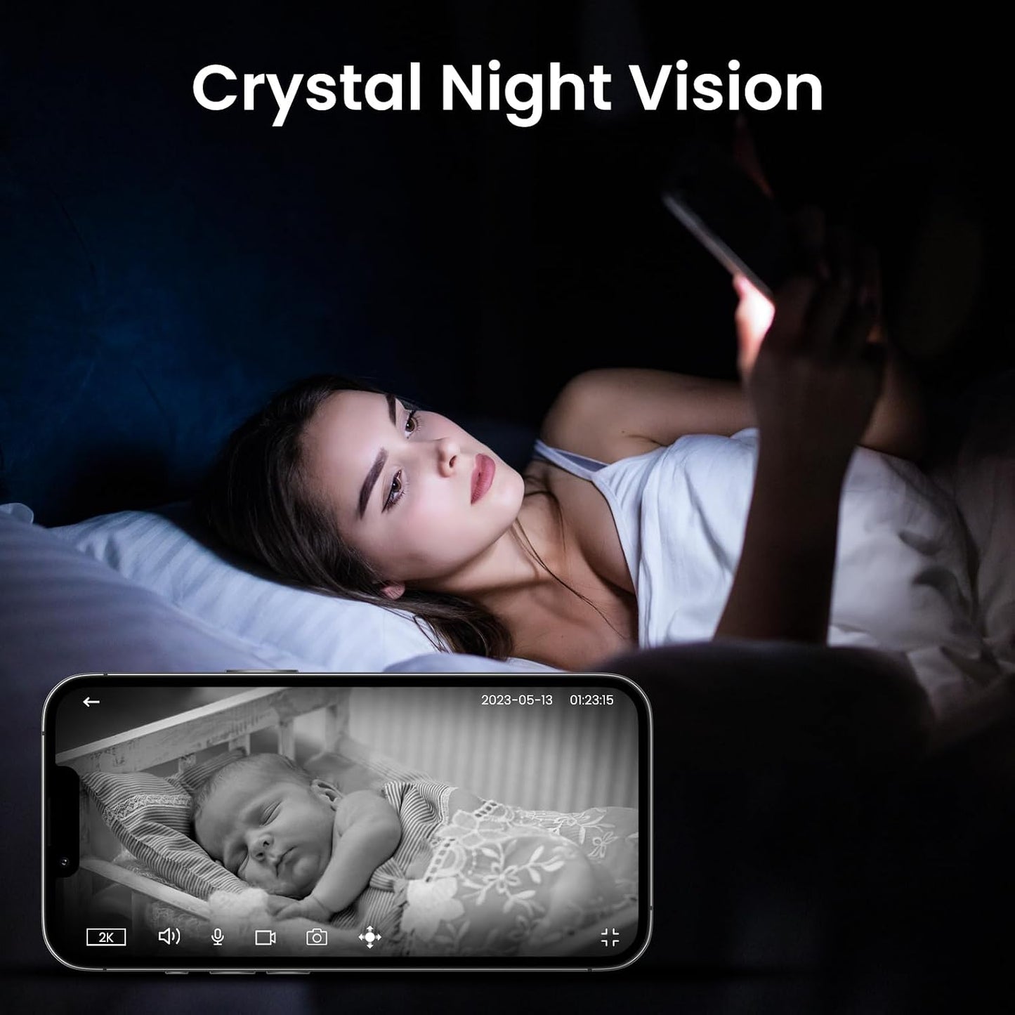 Cinnado 2K Security Camera Indoor for Pet/Dog/Baby with Phone App, D1 1Pack | 360° 2.4Ghz Wi-Fi Cam as Elderly/Baby Monitor, 2-Way Audio, Night Vision, 24/7 SD Card Storage, Alexa & Google Compatible