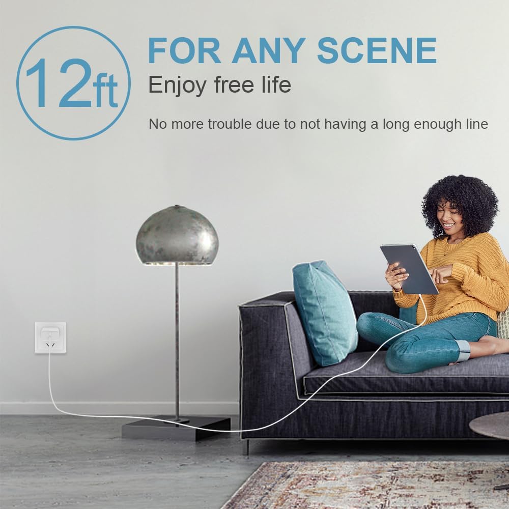 12FT iPhone 17 16 15 Charger Fast Charging Type C Charger USB C Charger | for iPhones, iPads,Tablets, Android phones,20W iPhone Charger USB-C Power Adapter,with Extra Long USB-C Charging Cables