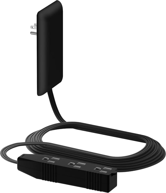 LIDER Flat-Face Outlet Extender, 3 Receptacles, 8ft Cord, 1625W, ETL Listed