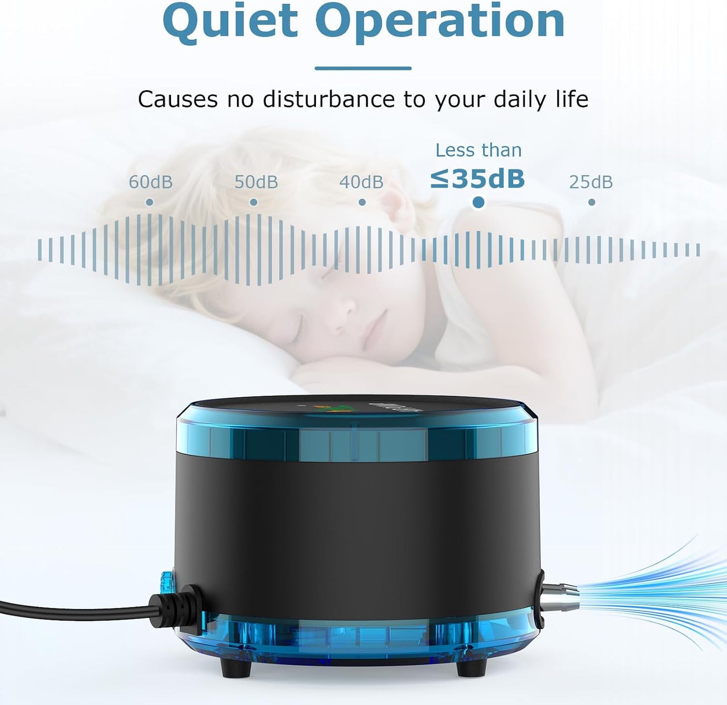 hygger Aquarium Air Pump Dual Outlet, Quiet Powerful Fish Tank Aerator 4W/8W, Adjustable Oxygen Pump with Air Stone, Bubbler for Fish Tank Up to 200 Gallon
