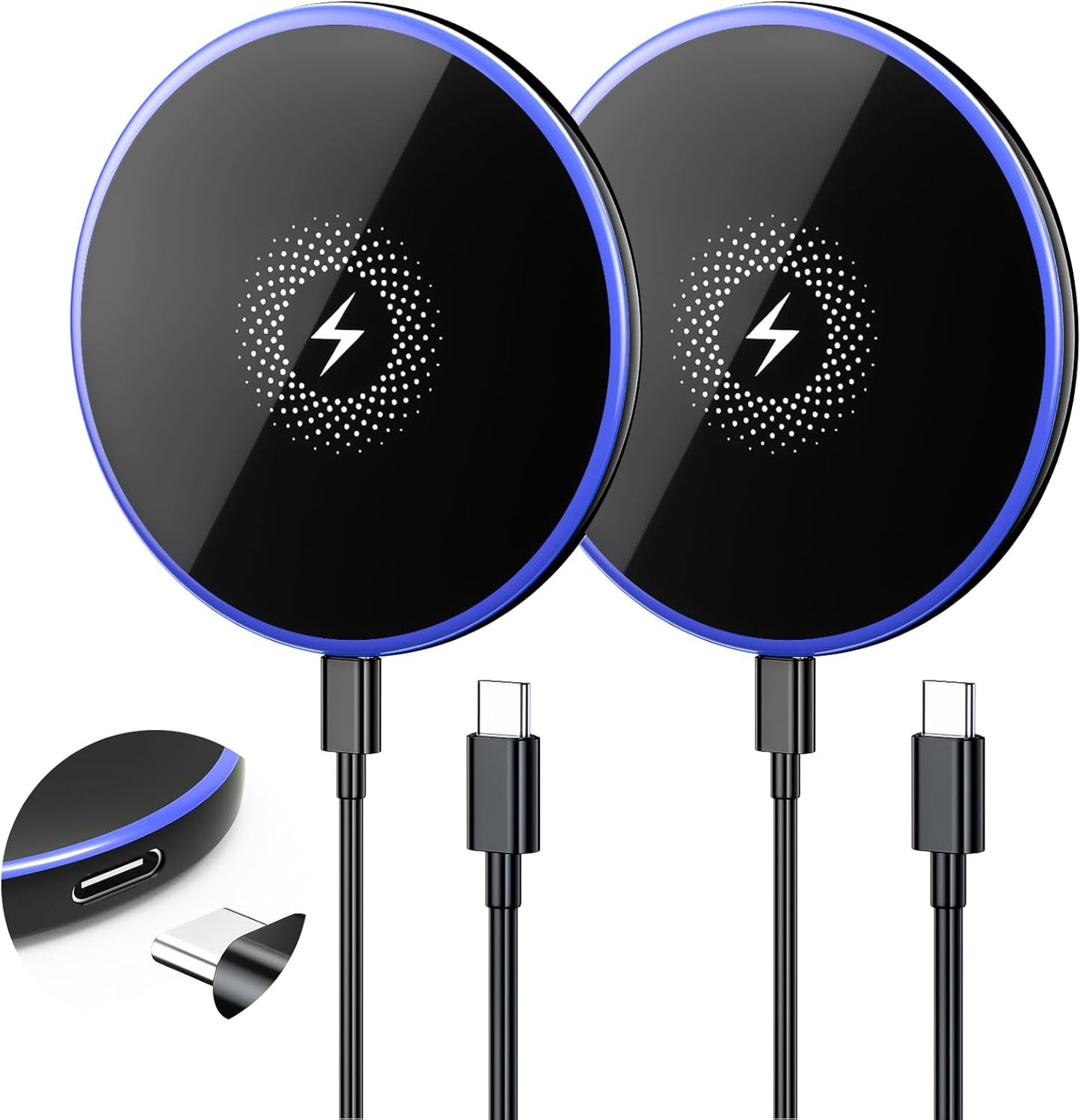 Wireless Charger 2Pack 6FT 15W Samsung Magnetic MagSafe Charger | Wireless Fast Charging Pad for Galaxy S26 S25 Ultra/S24 FE/S23 Ultra/S22/S21/Z Google Pixel 9 8a 7a 8 7 Pro | Strong Magnet