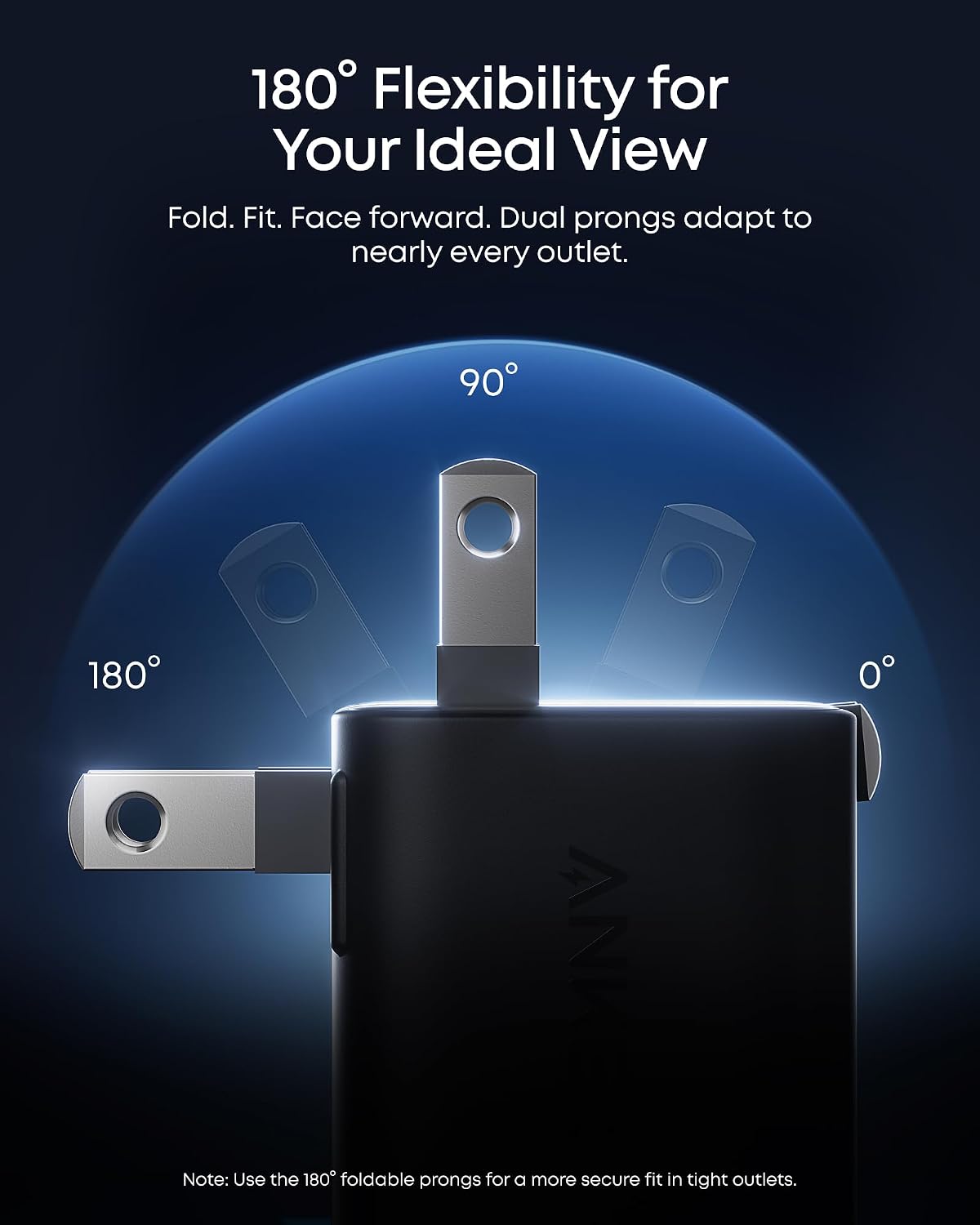 Anker Nano Smart Display Charger, 45W Max Fast Charger USB C for iPhone 17 | 180° Foldable Plug,Smart Recognition, Care Mode GaN USB C Charger Block for iPhone 17/16 (Non-Battery,1 USB-C Port,No Cable)