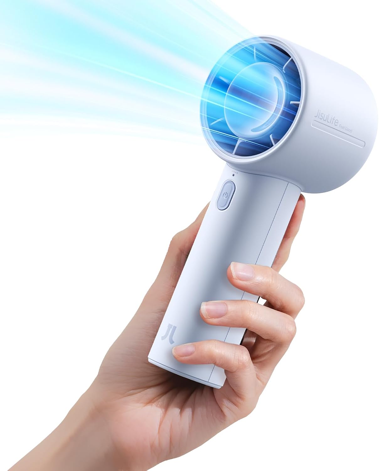 JISULIFE Handheld Turbo Fan Life10S, 28H Max Runtime, 5-Speed - Pink | Travel Essential for Outdoor, Camping, Beach & Makeup, 5000mAh Battery, Powerful Airflow, Ultra-Quiet, Gift for Women & Men