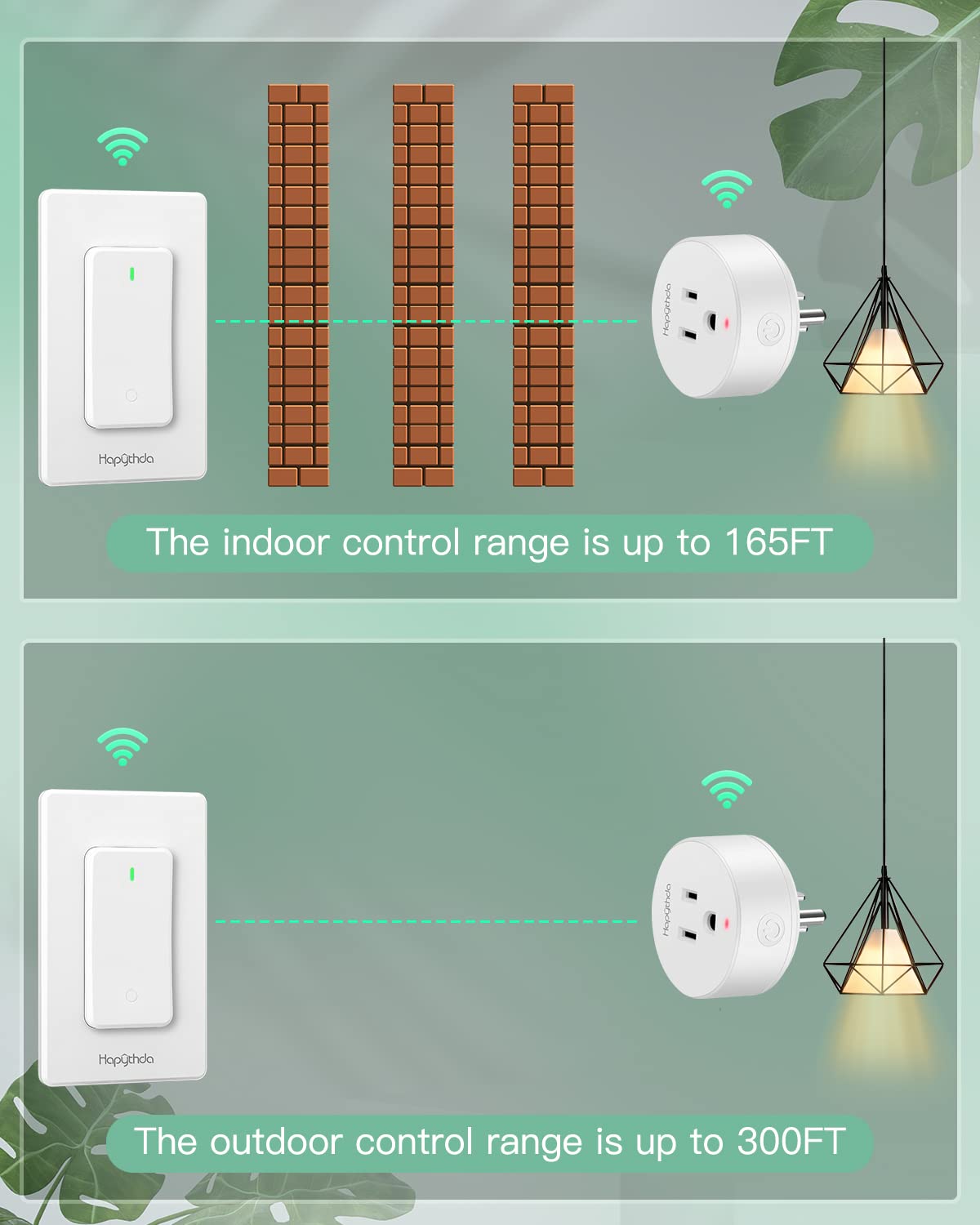 Remote Control Outlet Switch, Removable Buckle Design Wireless Light Switch, No Wiring No WiFi, 300ft RF Range 15A 1500W, Programmable DIY Pairing, for Household Appliances (White)