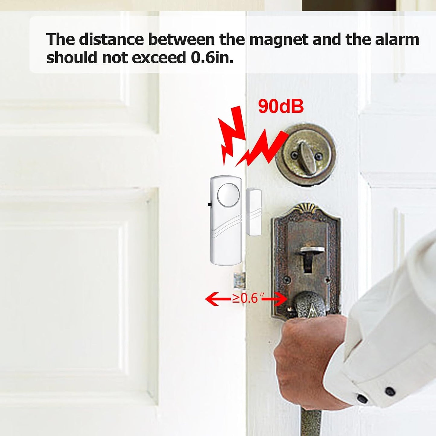 Security Door Window Alarm, 90DB Wireless Sensor Door Window Burglar Alarm | Door Alarms for Kids Safety, Easy Installation Doorbell Alarms for Office House Window Pool