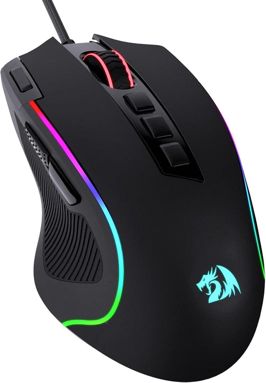 Redragon M612 Wired RGB Optical Gaming Mouse 8000 DPI Remapping Keys | Stable Lag-Free Connection, Redefine Keybinding Macro, Vibing Backlight, Ergonomic Grip Body Comfort