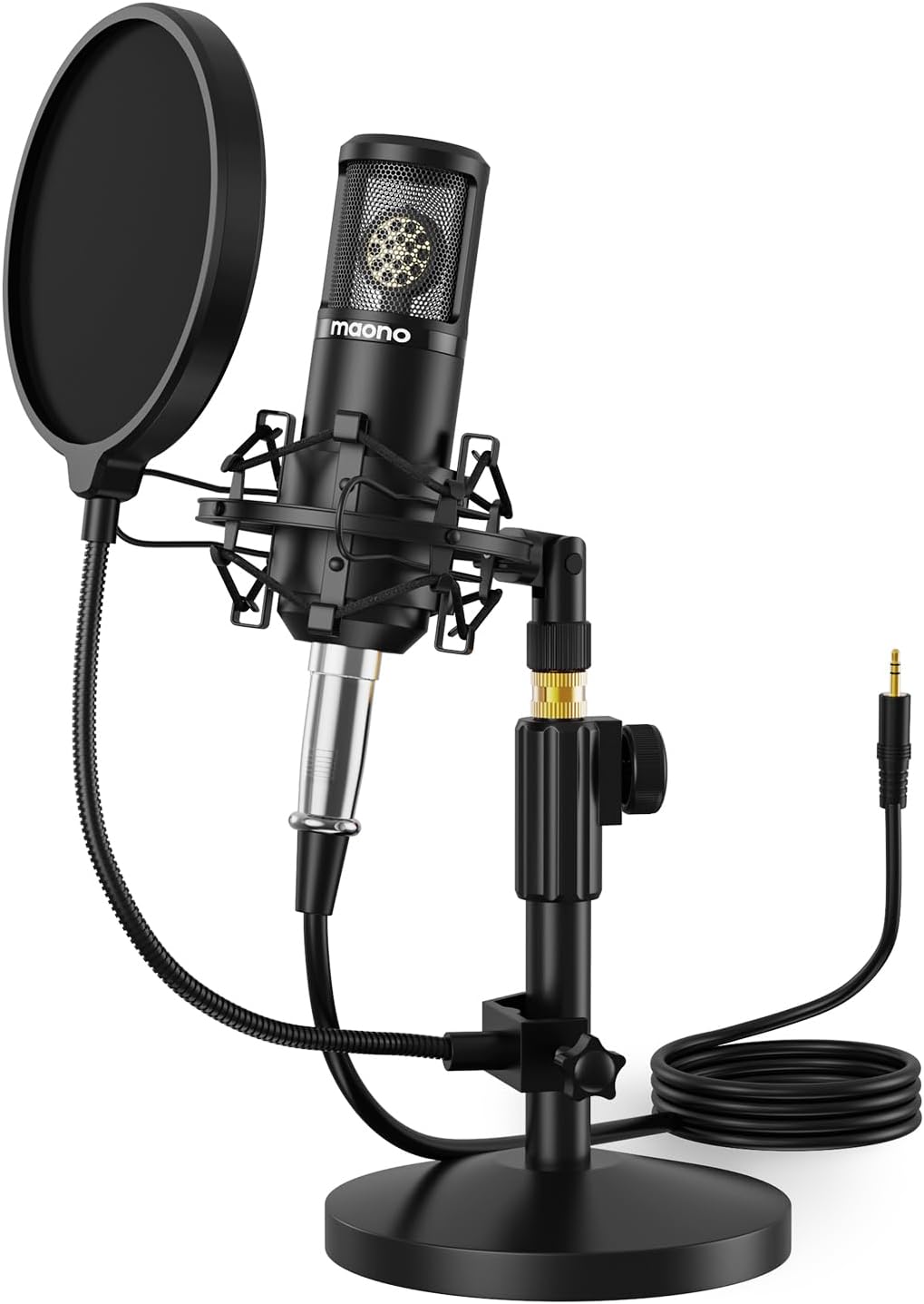 MAONO Condenser Microphone with 25mm Large Diaphragm, Professional Cardioid Studio Condenser Recording Mic with 3.5mm XLR for podcasting, Streaming, Singing, Vocal, Home-Studio (AU-PM325T)
