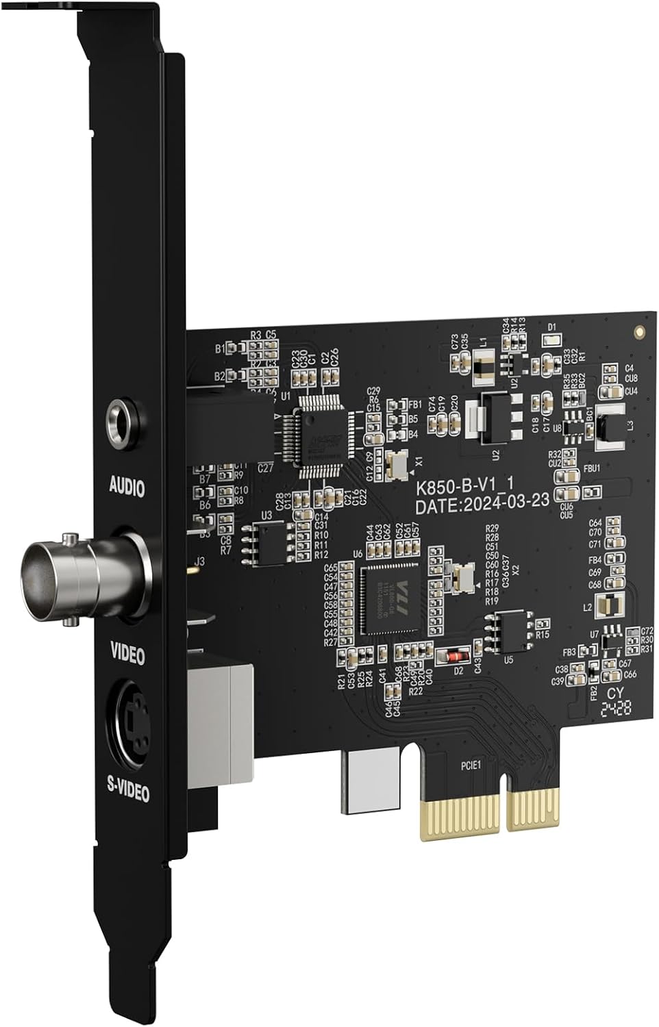 PCIE Video Capture Card, Ultra-Low Latency Pass-Through Capture Board for Retro Gaming & Legacy AV Devices, Compatible with Windows 8/10/11 & Linux