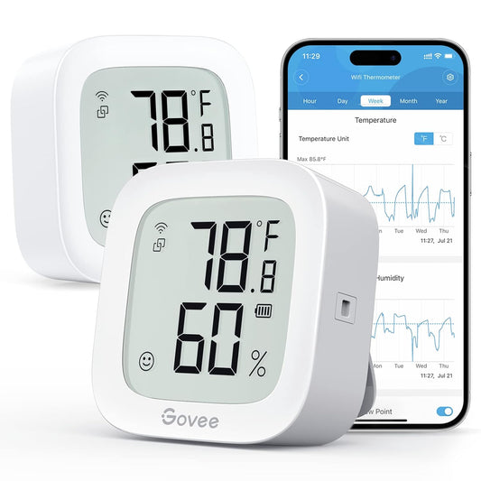 Govee WiFi Thermometer Hygrometer H5103 with Electronic Ink Display 2 Pack
