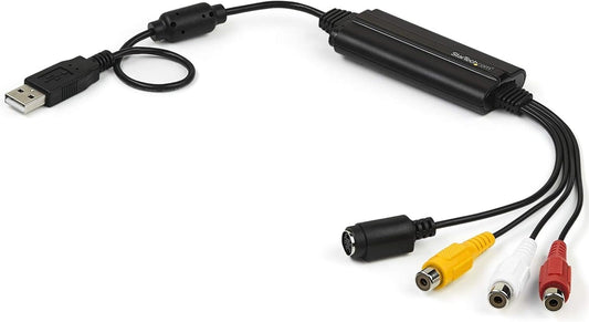 StarTech USB Video Capture Adapter, Windows Only, Cable (SVID2USB232) | S-Video/Composite to USB 2.0 SD Video Capture Device Cable, TWAIN Support, Analog to Digital Converter for Media Storage