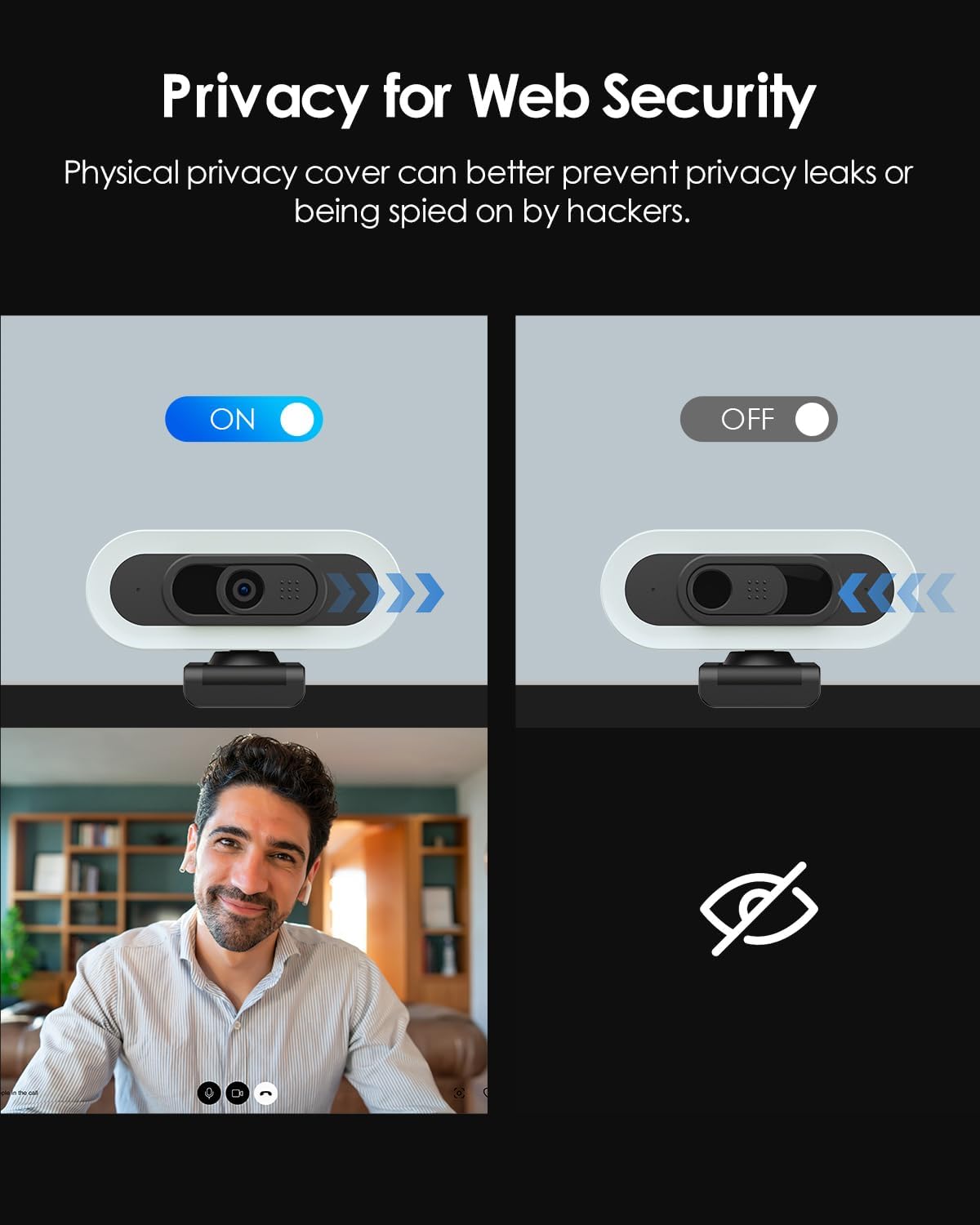 2K/60Fps Webcam, Streaming Camera with Fill RGB Lights, 1080P/60FPS Webcam, Autofocus, Dual Noise-Cancelling Microphones, Privacy Cover and Tripod for Computer, PC, Zoom