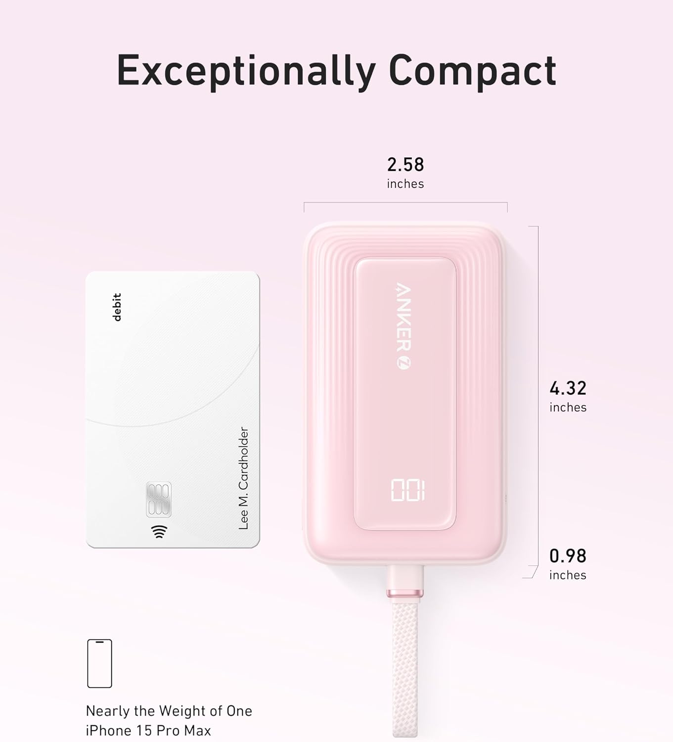 Anker Power Bank,10,000mAh 30W with USB-C Travel Essential Portable Charger | 30W Portable Charger with USB-C Input and Output, Travel-Essential Phone Power Bank for iPhone 17 / 16, Galaxy, and More
