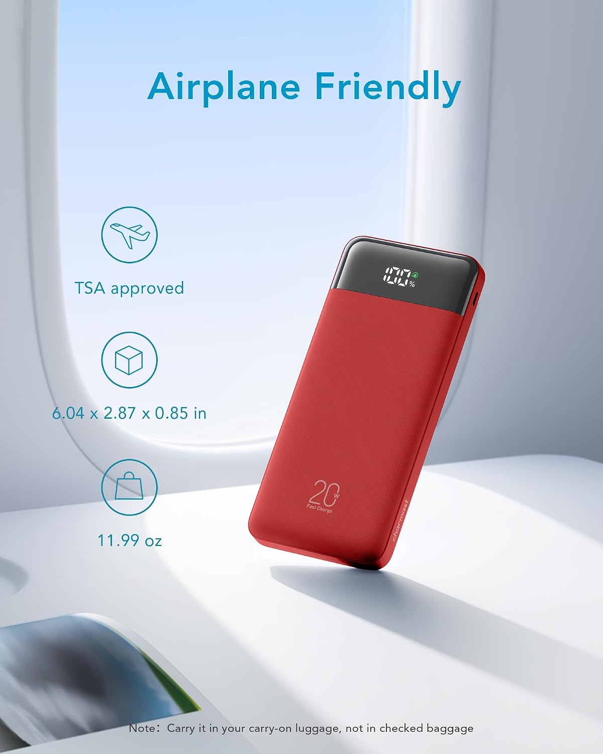 charmast Portable Charger Built-in Cables, 20000mAh Power Bank 6-Output | Travel Fast Charging Battery Pack for iPhone 17/16/15 Samsung Android, Flight-Approved, Multi-Device, USB-C & USB-A, LED %