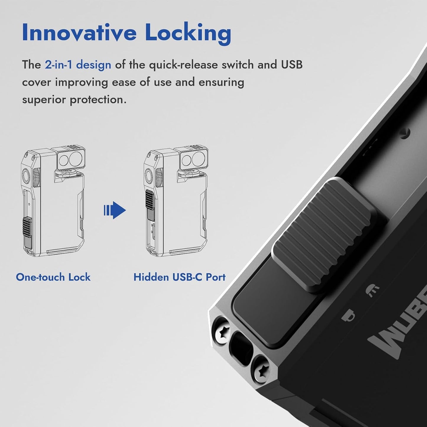 WUBEN G5 Rechargeable EDC Flashlight, Mini Flat Bright Pocket Flashlight | 400 Lumens Dual Light Source LED Flashlight with RGB, Powerful Magnetic Small Keychain Light for Home, Camping, Emergencies