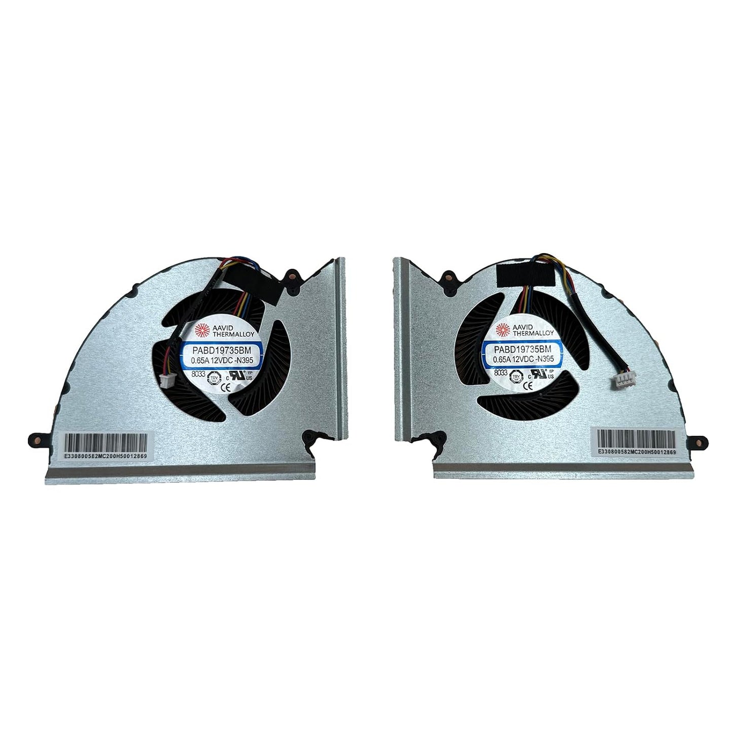 Replacement New Laptop CPU + GPU Cooling Fan for MSI GE76 GP76 WE76 MS-17K3 MS-17K2 MS-17K1 Series PABD1A010SHL-N452 PABD1A010SHR-N451 DC12V 0.6A Fan
