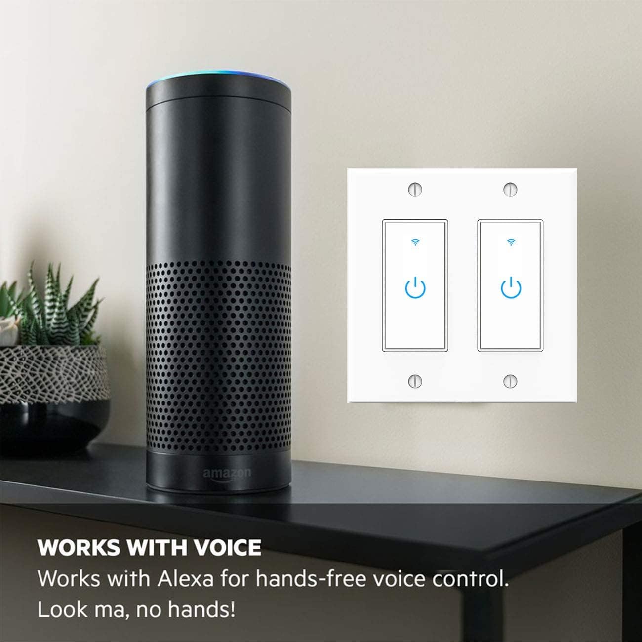 WiFi Light Switch Smart Switch 2 Gang Compatible with Alexa Google Assistant