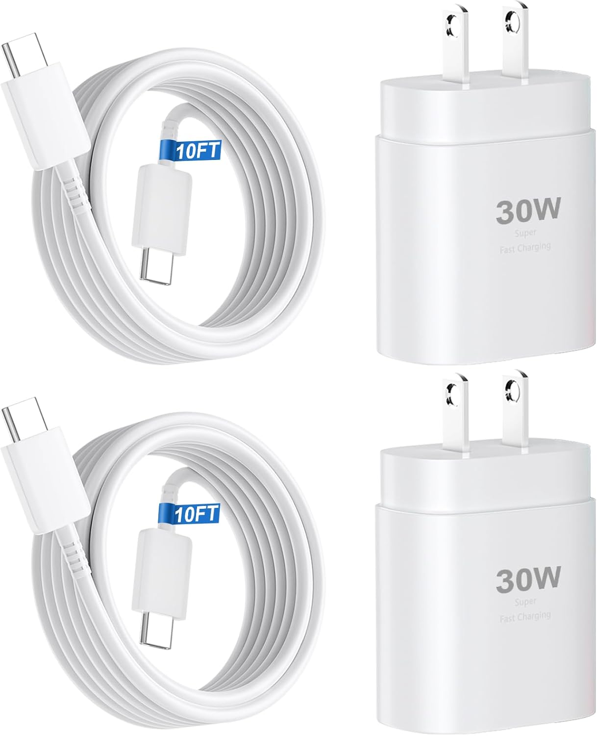 Phone 16 15 Charger Fast Charging,30W Type C Chargers USB C Charge Block with 2 Pack 10FT USB C Cable Nylon Braided for Phones 16/16 Plus/16 Pro/16 Pro Max/Phone 15/15 Pro Max/Pad Pro/AirPods,Blue