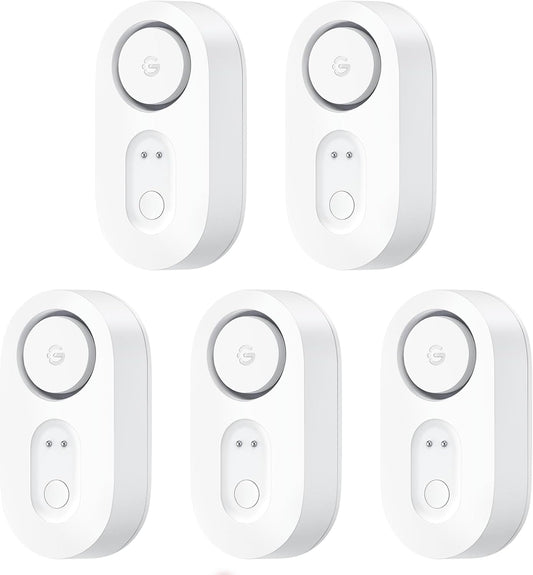 GoveeLife Upgraded Water Leak Detector with 105dB Adjustable Alarm, 5 Pack | Dual probes detect leaks, 5Yr Battery Life, IP67, Suit for Home, Basement, and Kitchen, Cannot Connect to WiFi Directly