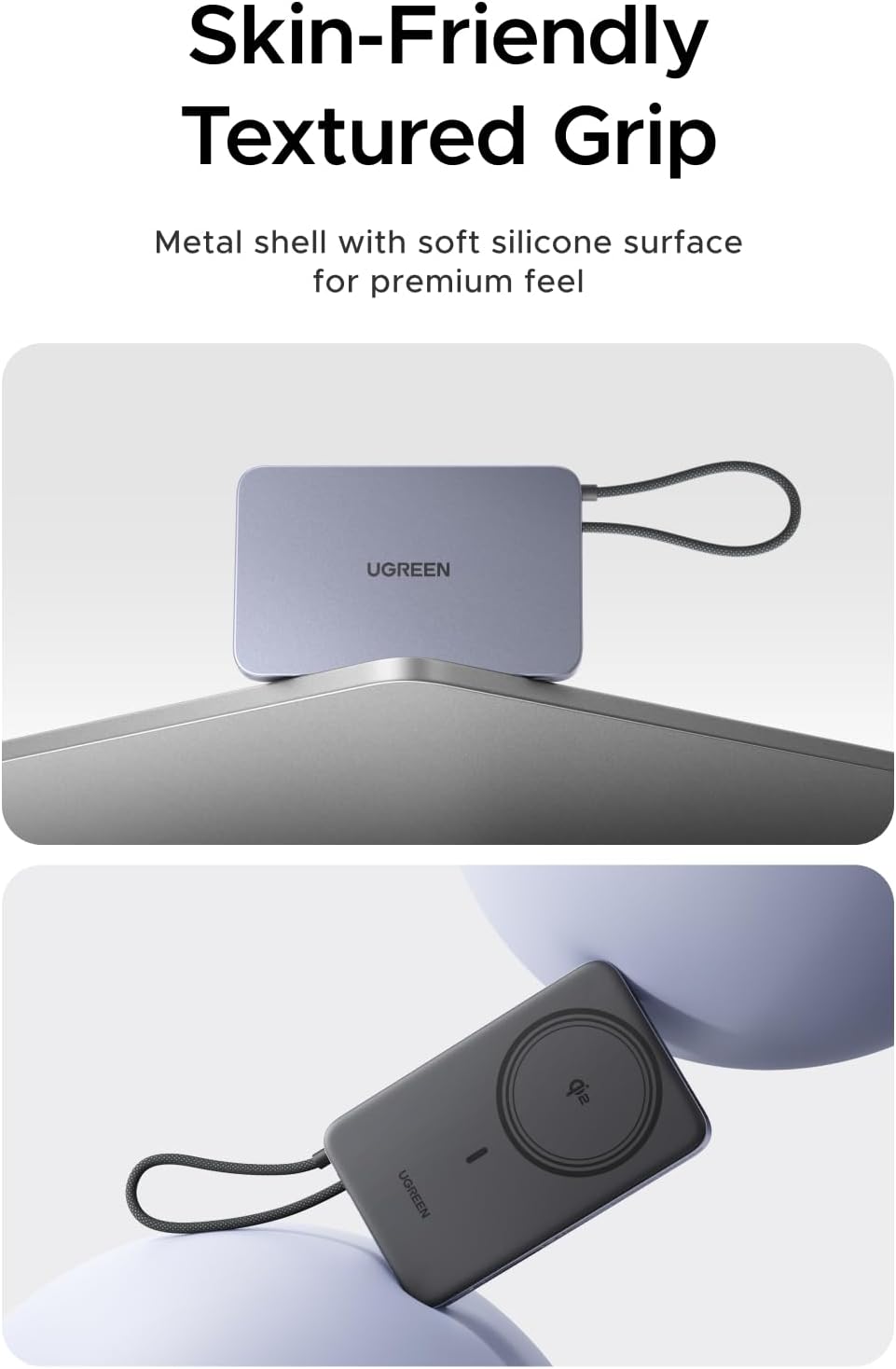 UGREEN Magflow Air 10000mAh Qi2 15W Wireless Power Bank Built-in Cable | Built-in USB-C cable, 30W PD, Qi2 15W wireless. MagSafe compatible. Ultra-slim for iPhone 17/16/15/14 Pro Max