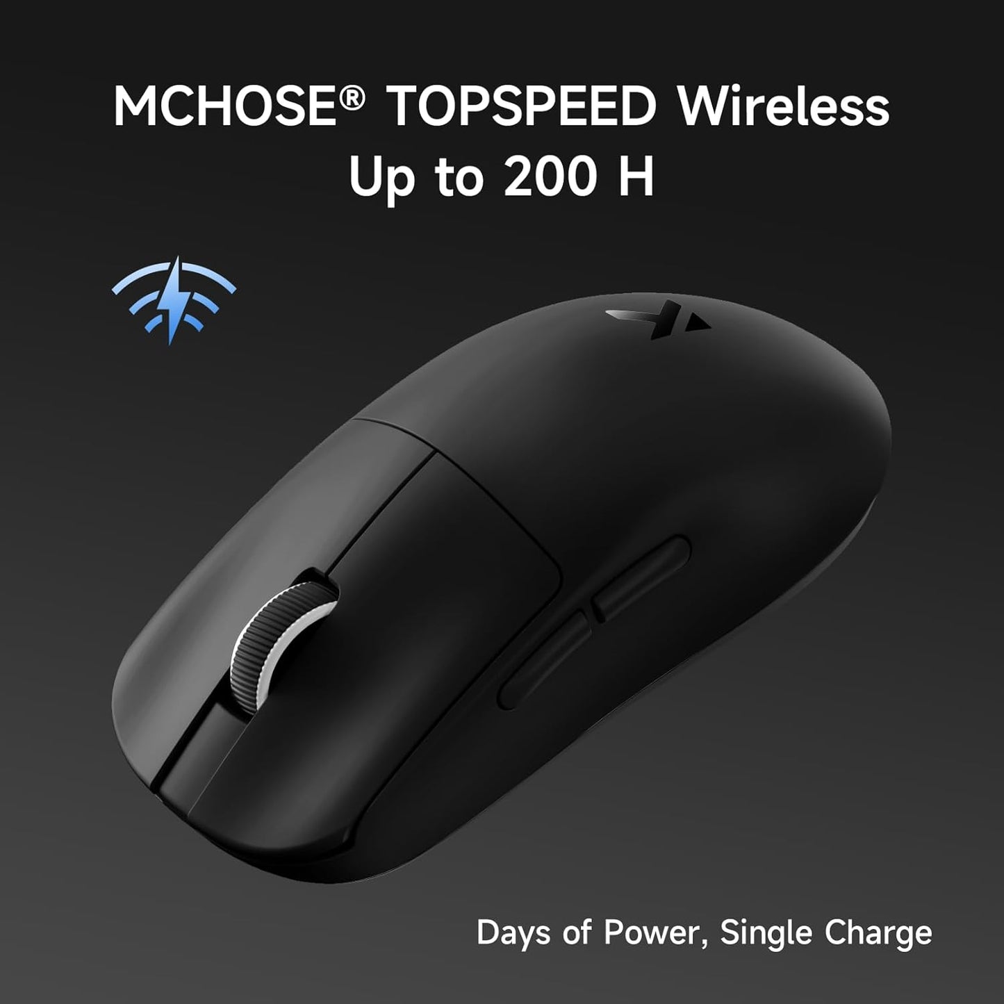 MCHOSE L7 Ultra+ Wireless Gaming Mouse, Lightweight 48g, Ergonomic Mouse with 42K DPI, PAW3950, Optical Switch, 20000 FPS, Dual 8K Polling and 7 Programmable Buttons, 3-Mode Connect, PC/Mac - Black