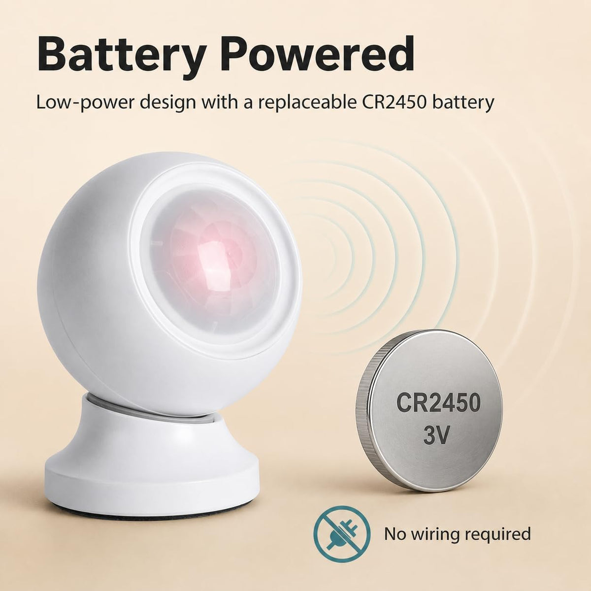 Zigbee Human Presence Sensor, Battery-Powered, Zigbee Hub Required