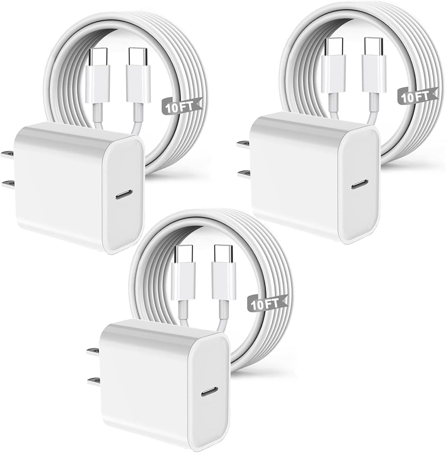 USB C Fast Charger for Apple iPad Pro 13/12.9/11 in 2026-2018,iPad 11th(A16),iPad Air 5th/Mini 7th,iPhone 17/16/15 Series,USB C Charger Fast Charging Adapter Wall Block with 6FT USBC to C Cable Cord