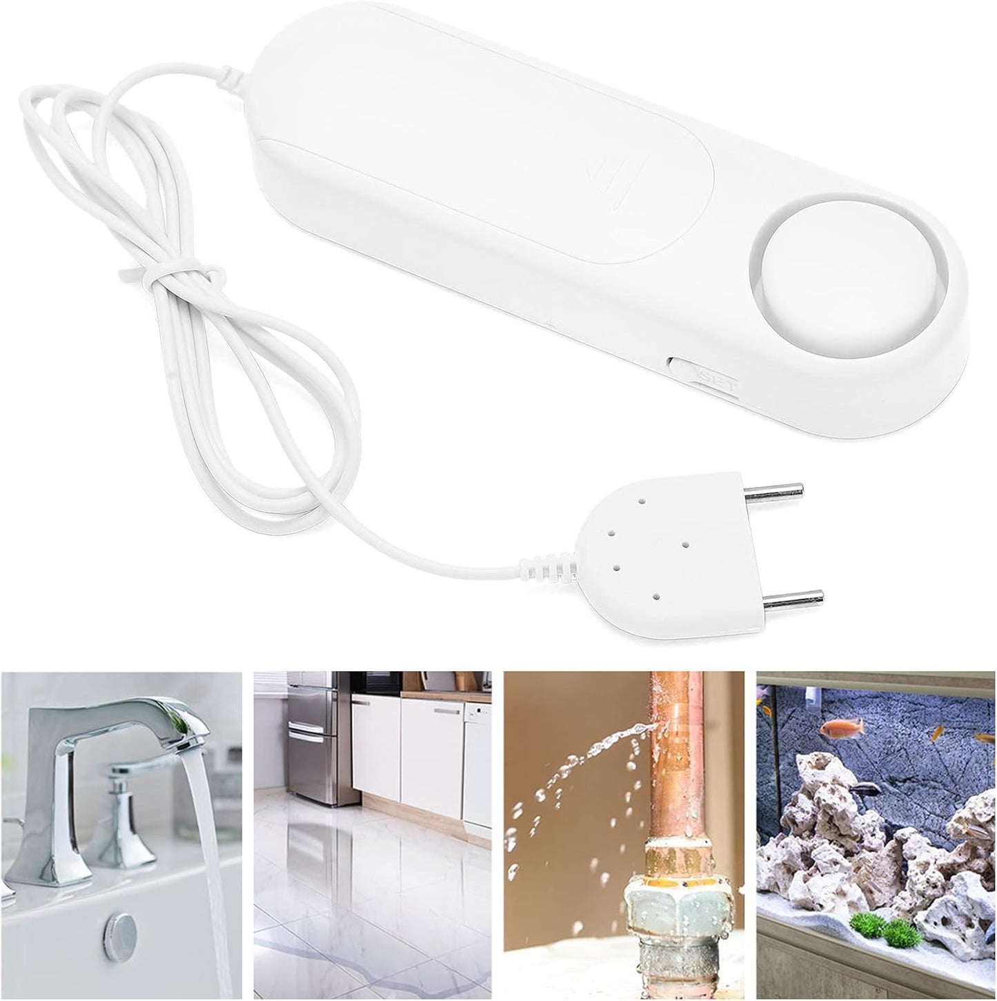 Water Leakage Detector, 120 dB Sensitive Leak and Drip Alert Overflow Flood Level Leaks Alarm Sensor for Home Kitchen Bathroom