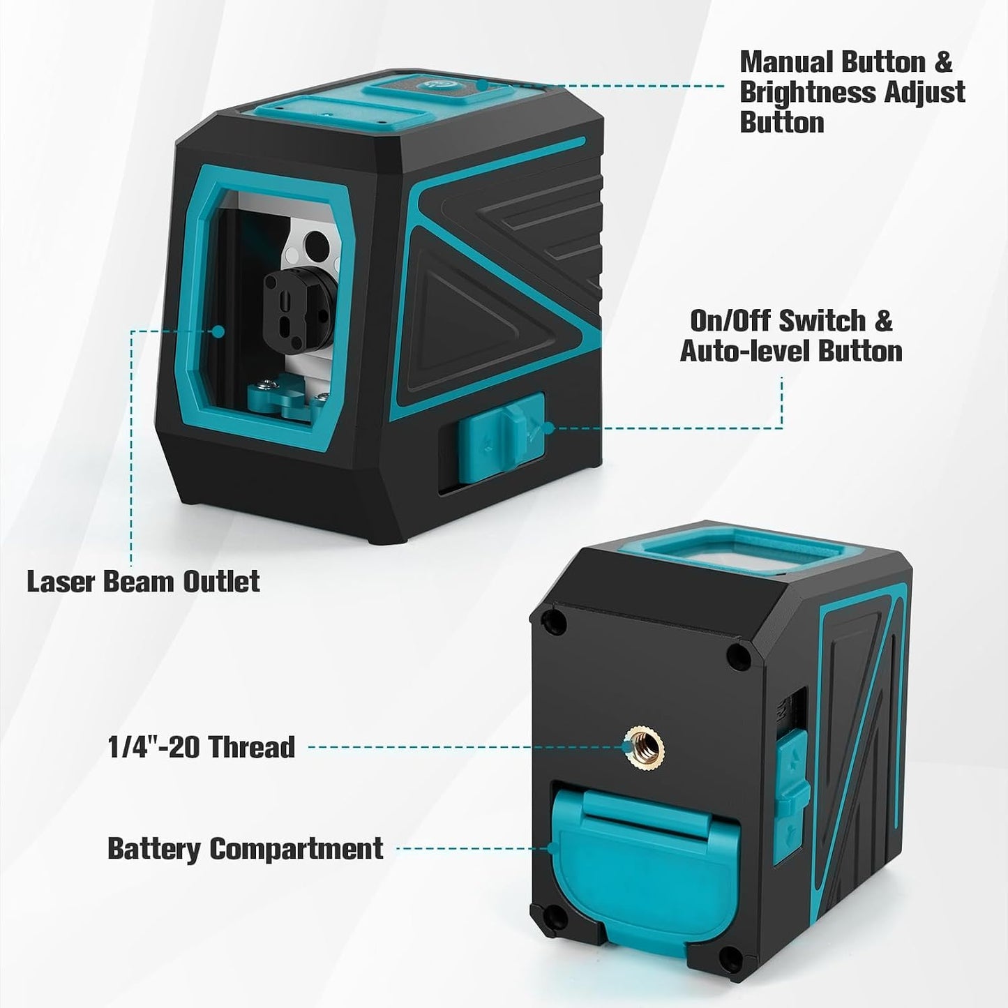 Laser Level with Tripod, 100 feet Green Cross Line Self Rotary Leveling Laser Level, Vertical and Horizontal Line, Rotatable 360 Degree, Manual Self leveling and Pulse Mode,IP54 Waterproof & Battery
