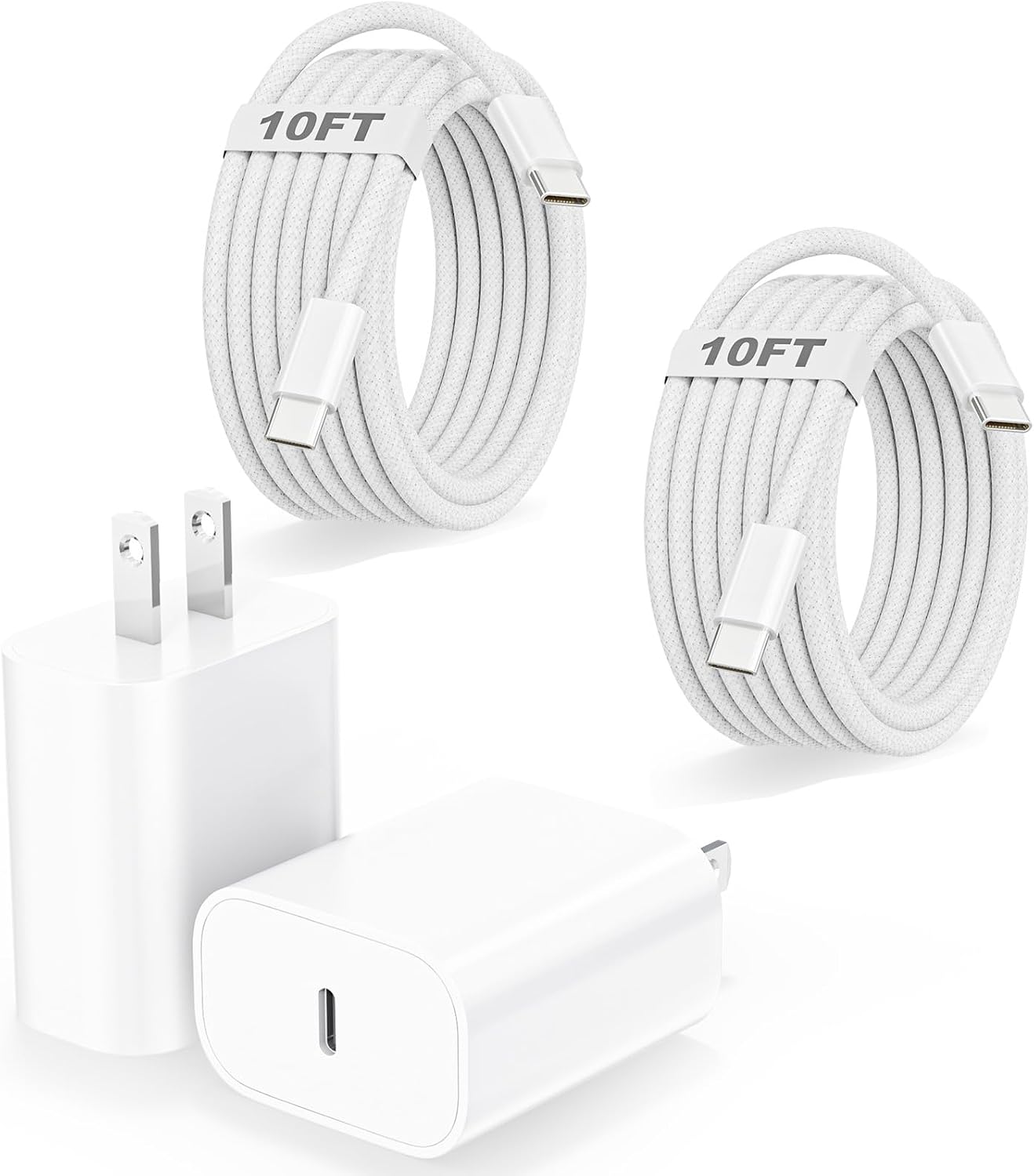 [Apple MFi Certified] iPhone Air/17 Charger,USB C Fast Charging 2Pack 20W Apple Charger Type C Block 6FT USB C to C Woven Cable for iPhone 17 Pro Max/16 Plus/16 Pro Max/15 Pro Max,iPad Pro/Air/AirPods