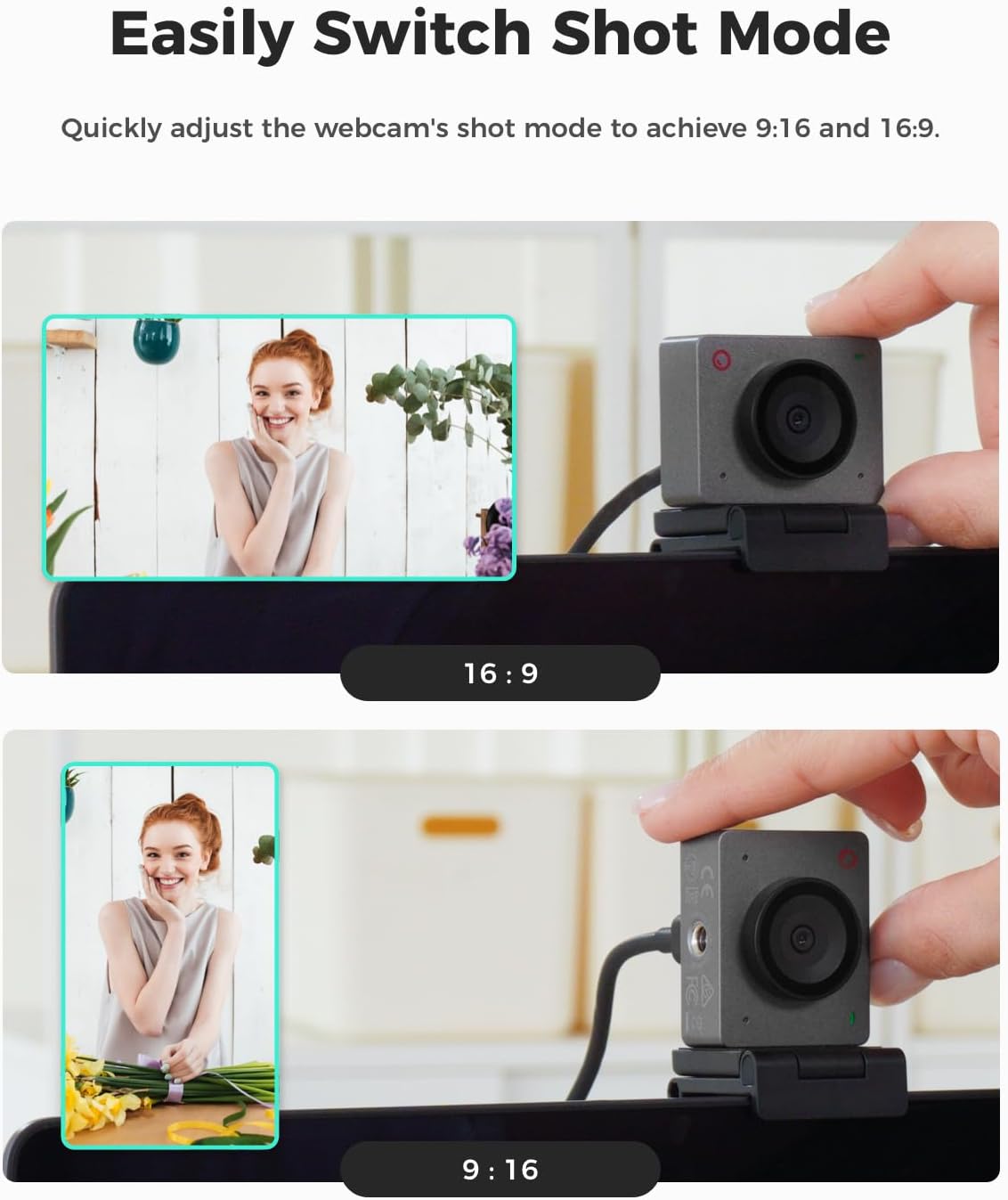 OBSBOT Meet SE 1080P 100FPS Webcam for PC, AI Framing Streaming Camera | 1/2.8" Sensor, Beauty Mode, Gesture Control, Staggered HDR, Web Camera for Desktop Computer, Laptop, Meeting.(Space Grey)
