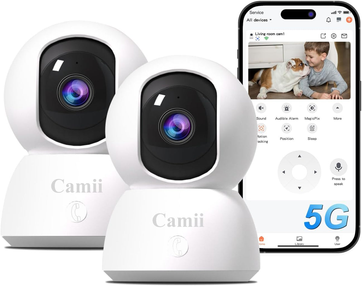 2K Pet Cameras, Dual-Band WiFi Indoor Camera with Night Vision