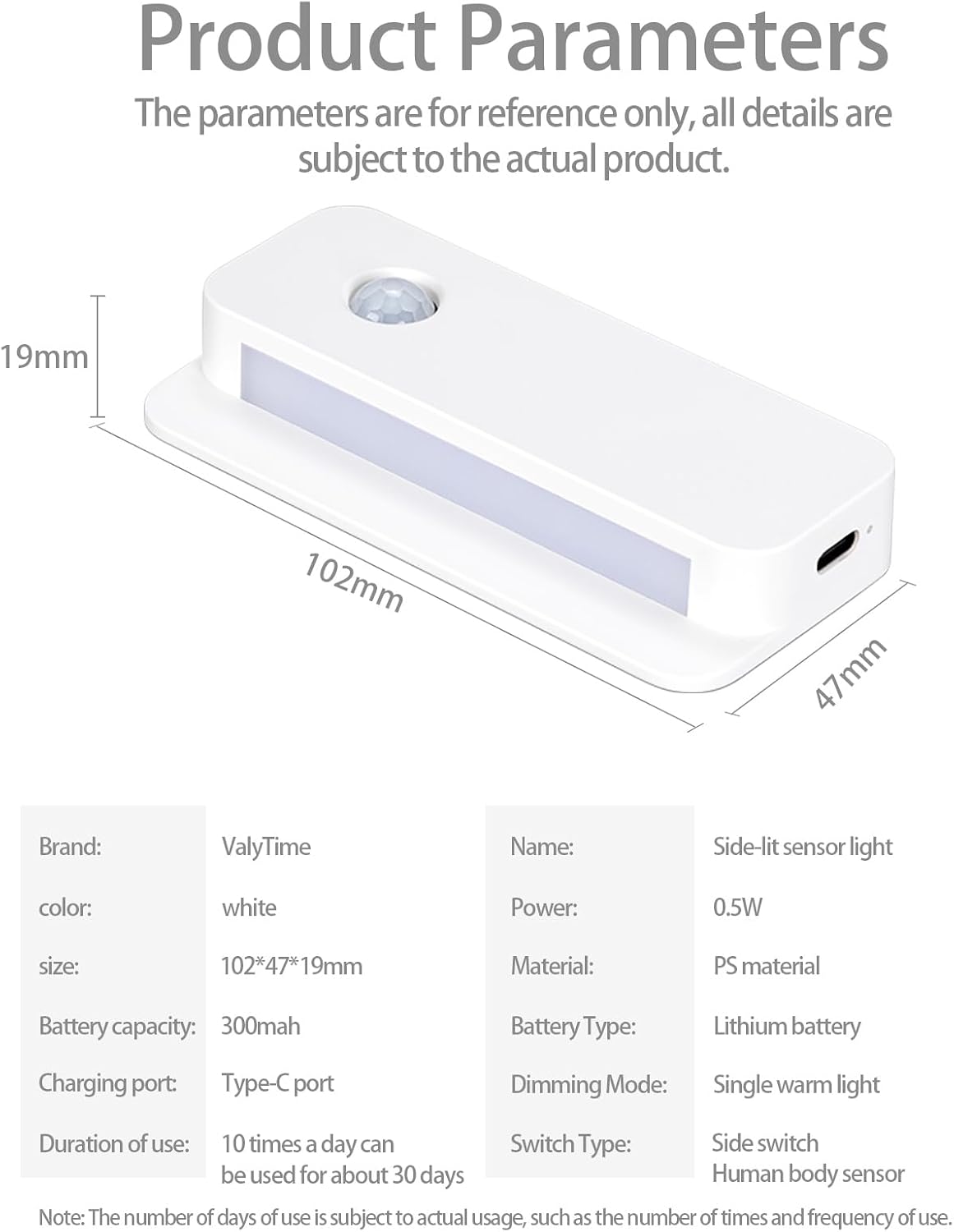 3 Pack Motion Sensor Night Light, Rechargeable Stair Lights Indoor, Warm White Motion Sensor Light Indoor, Battery Operated Night Light for Hallway, Stairway, Bathroom, Bedroom, Kitchen