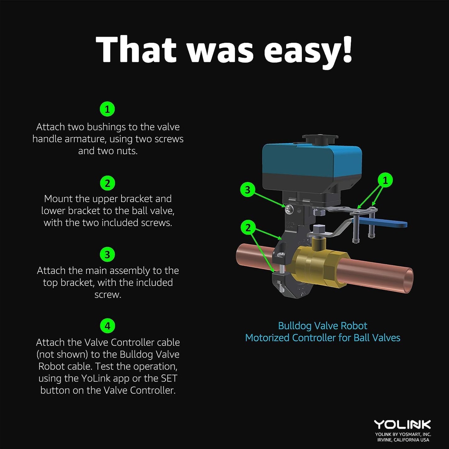 YoLink Smart Water Valve Controller 2, with Bulldog Water Valve Manipulator, Easy No-Plumber DIY Installation, Remote Control, Compatible with Alexa/Google Assistant, IFTTT - YoLink Hub Required
