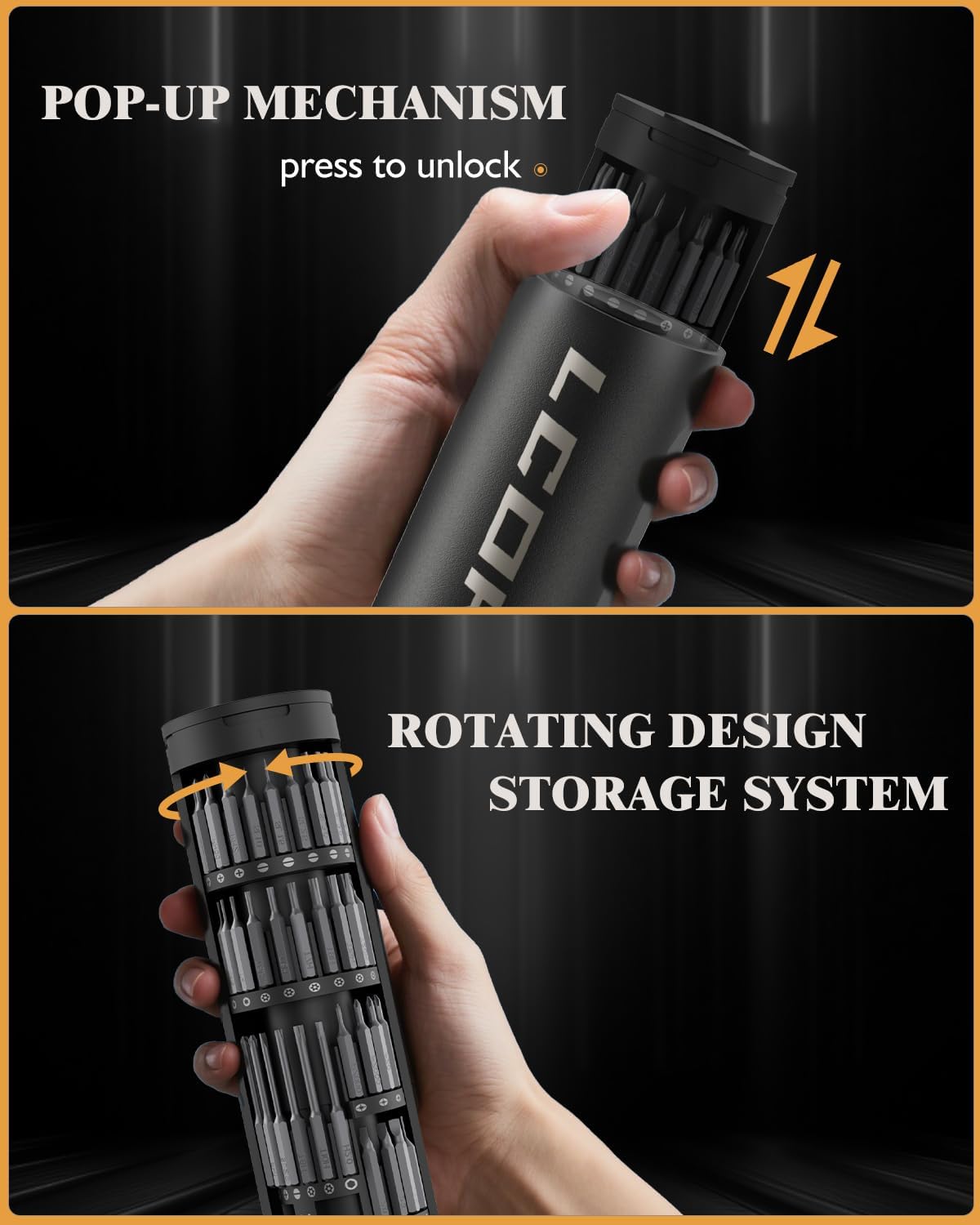 LCORE 67 in 1 Cordless Electric Precision Screwdriver Set, 62 Industrial S2 Steel Bits, 4 Adjustable Torque (0.05-0.35 NM), Magnetic Case, LED Lights for Electronics Phone Laptop Camera