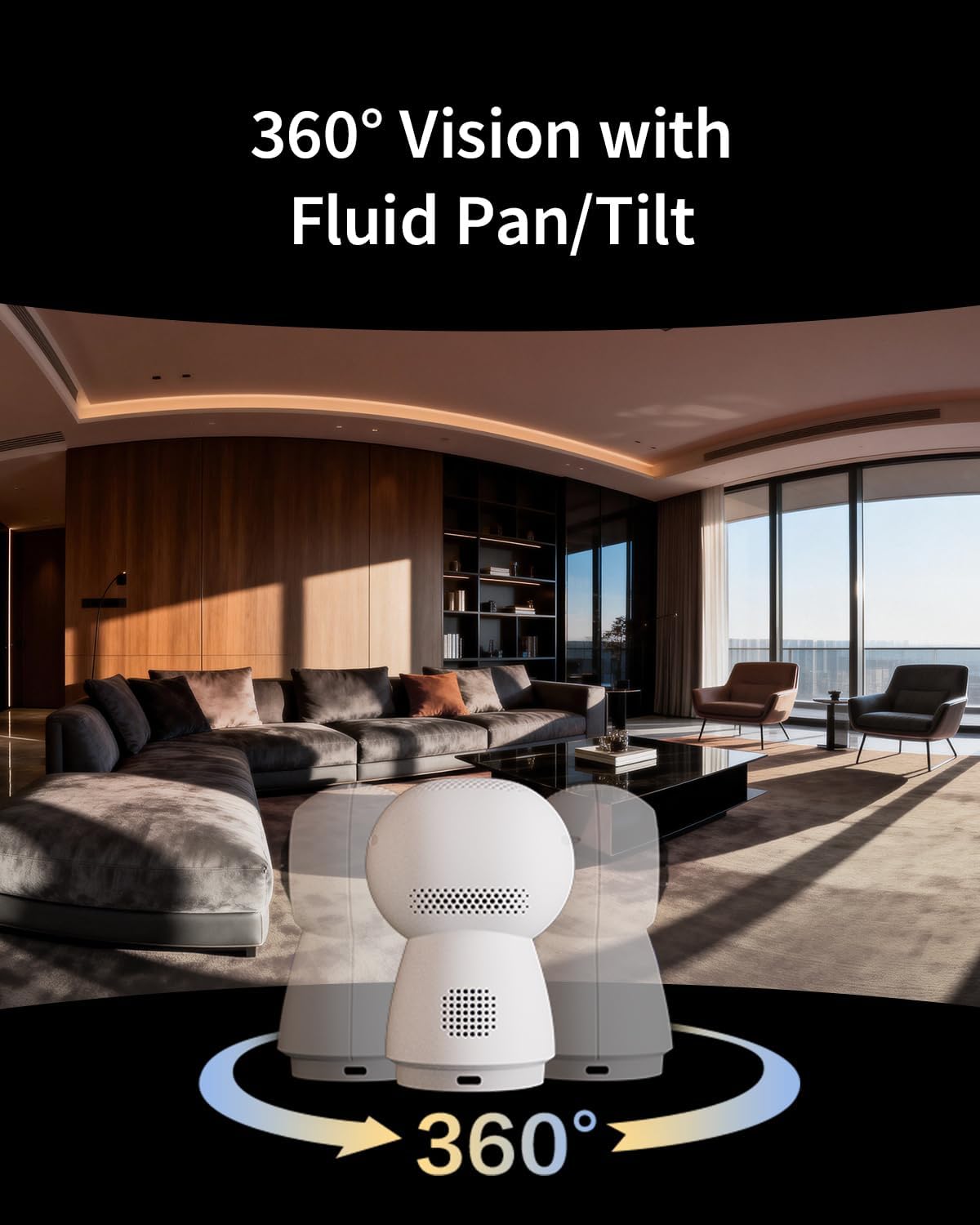 Aqara Indoor Security Camera G350, 4K UHD Dual-Lens Matter Camera Hub | 9X Zoom, 360° Pan & Tilt, AI Auto-Tracking, Face/Gesture Recognition, Works with Apple HomeKit, Alexa,Google Home,SmartThings