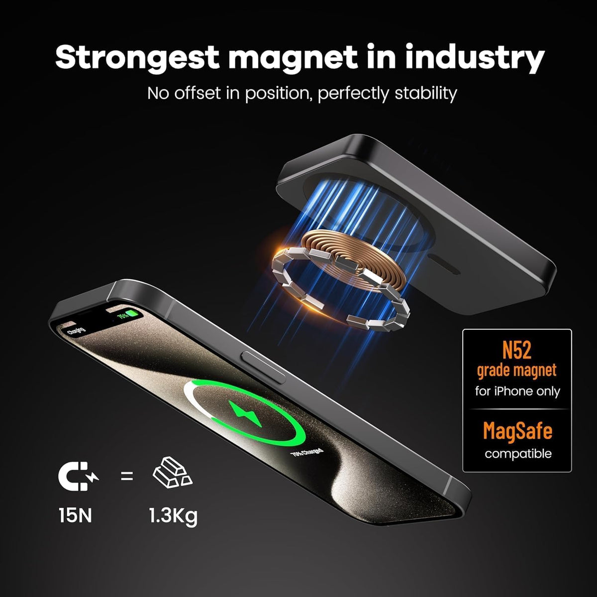 Magnetic Portable Charger – Industry-First Titanium Power Bank, 10,000mAh Ultra-Slim 0.5-Inch Design, 20W Fast Charging Battery Pack for iPhone 17/16/15/14/13/12/Air Series