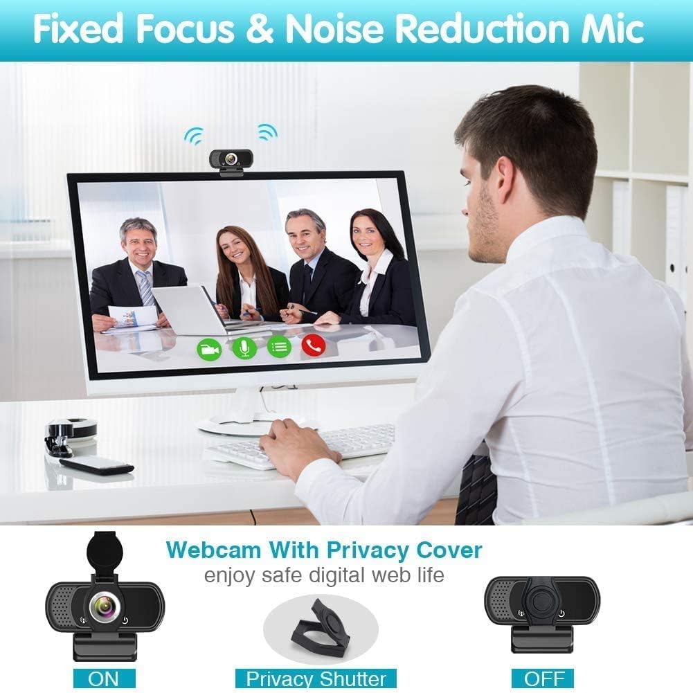 ZIQIAN 1080P HD Webcam with Microphone, 110° FOV, USB Streaming Camera | Plug & Play, PC Webcam with Cover & Tripod, Computer Camera for Laptop & Mac. Works with Zoom, Teams, Twitch for gaming
