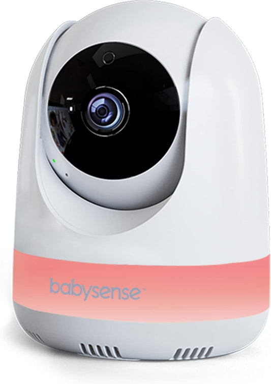 Babysense Add On Camera Video Baby Monitor MaxView, Remote Pan Tilt Zoom, Two-Way Talk-Back Audio, Long Range, Night Vision, RGB Night Light, Lullabies, Temperature Monitoring