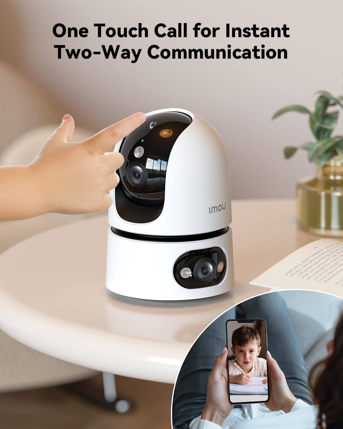 Imou 6MP Indoor Security Camera, Dual-Lens 360°Pan-Tilt Baby Monitor & Pet Camera for Home Security, Color Night Vision, Human/Pet/Sound/Motion Detection, 2.4/5GHz WiFi, Cloud & SD Card Local Storage