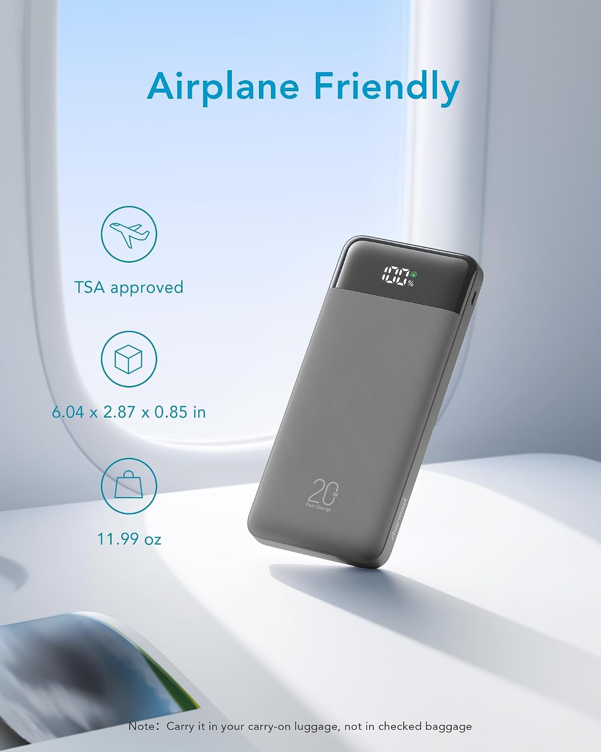 charmast Portable Charger Built-in Cables, 20000mAh Power Bank 6-Output | Travel Fast Charging Battery Pack for iPhone 17/16/15 Samsung Android, Flight-Approved, Multi-Device, USB-C & USB-A, LED %