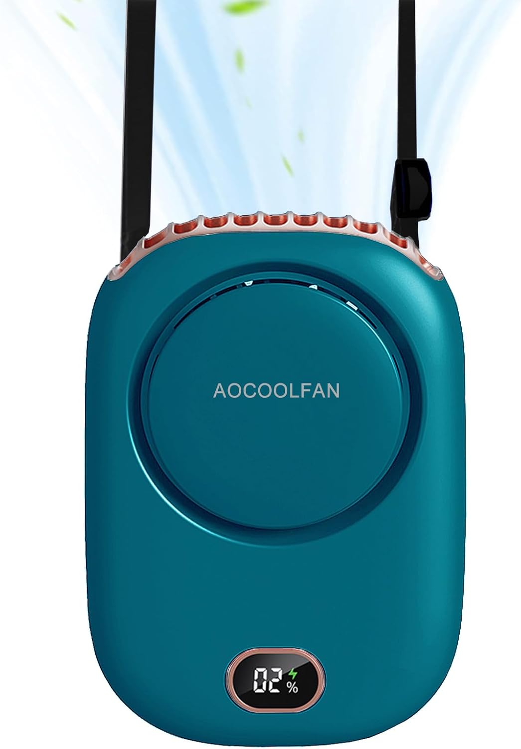 AOCOOLFAN Portable Neck Fan, Mini Small Personal Handheld Fan USB Rechargeable 3 Speed for Girls Boys Woman Eyelash Travel Home Office Outdoor (Blue)