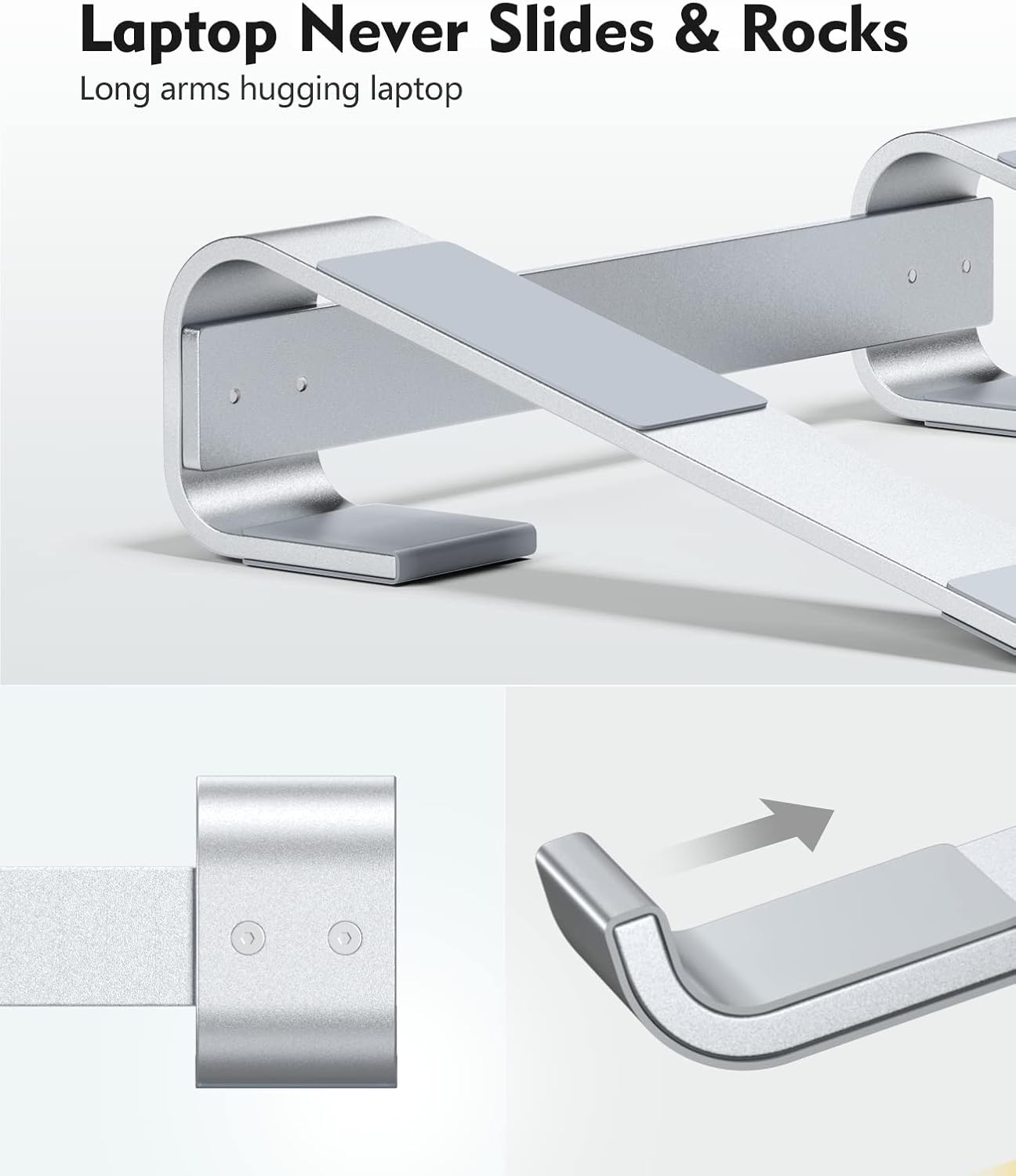 Soqool Laptop Stand for Desk,Aluminum Computer Stand for Cooling | Sturdy Stable Ergonomic Laptop Riser Compatible with MacBook Pro Stand Air/Dell/HP/Lenovo 10-16.2inch Notebook