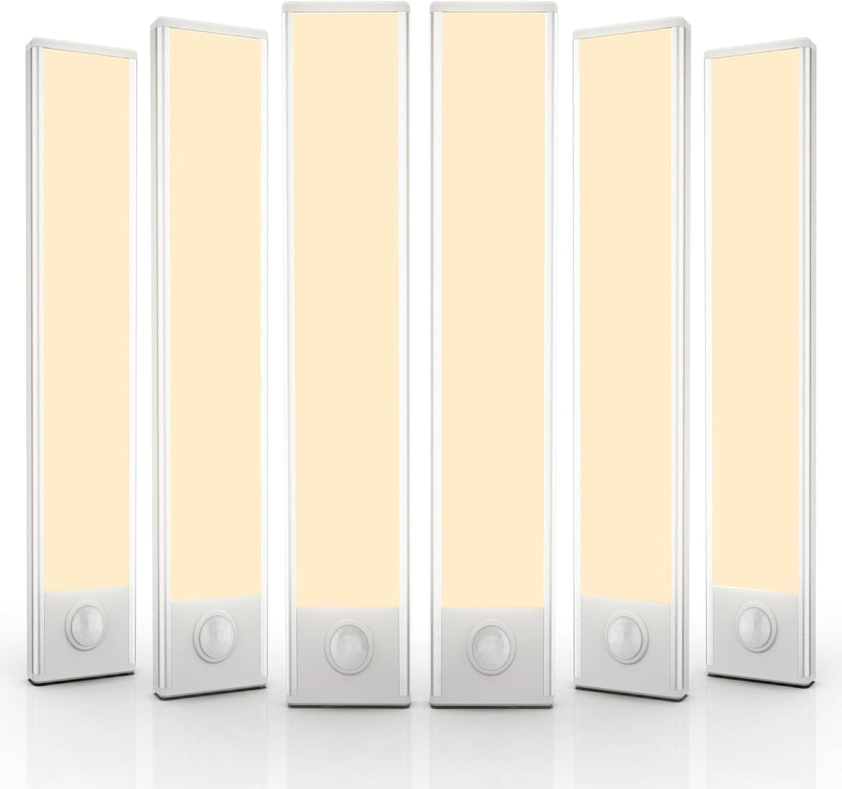 6 Pack Under Cabinet Lighting, 32 LED Motion Sensor Light Indoor Rechargeable Magnetic Closet Lights Battery Operated, Under Counter Lights for Kitchen, Wardrobe, Hallway, Stairs White Light